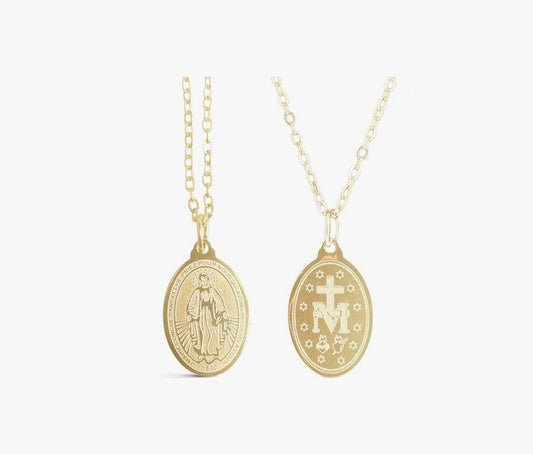 Miraculous Medal - Virgin Mary Necklace - Gold