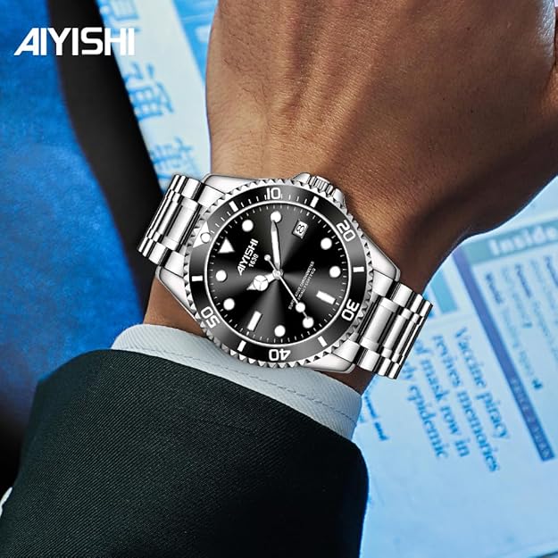 Men's Analog Quartz Watch Waterproof - Black