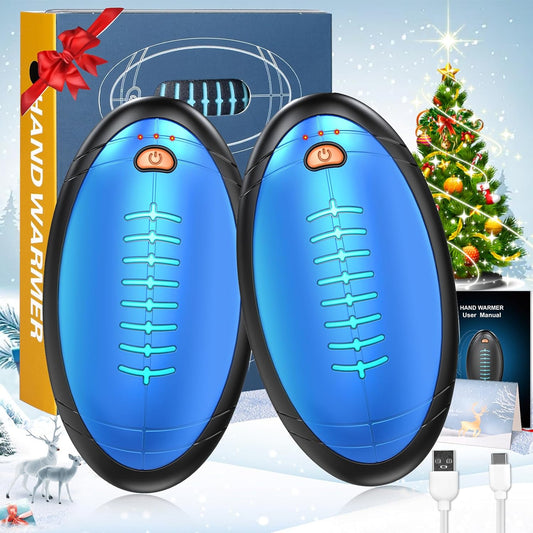 Hand Warmer Rechargeable, 2 Pack Rugby-Shaped