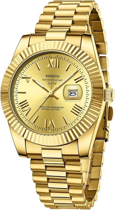 Watch for Men Analog Quartz Stainless Steel 40mm - GOLD