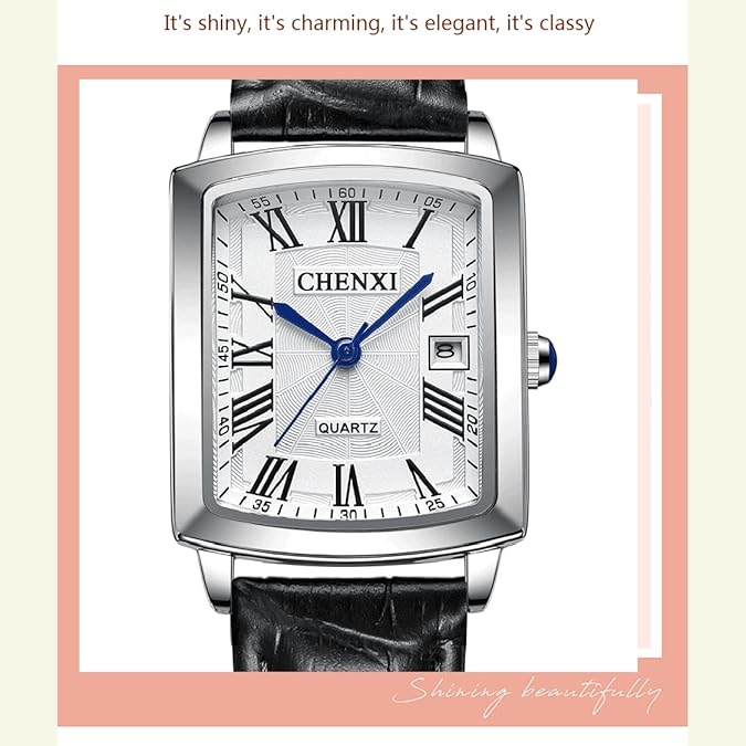 Elegant  Women's Watch, Roman Numerals & Date Display