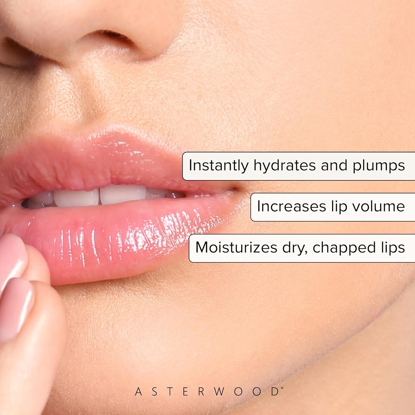 Asterwood Lip Treatment & Balm - with Volulip, Hyaluronic Acid, & Matrixyl 3000 - 0.5 Fl Oz
