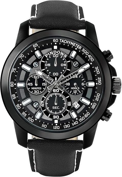 Watch Men's Analog Quartz Chronograph - BLACK