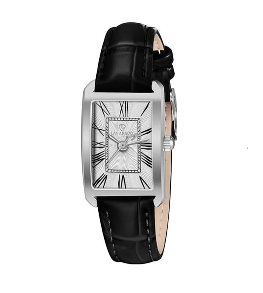 Watch for women Leather Strap Dainty Elegant - Silver Black