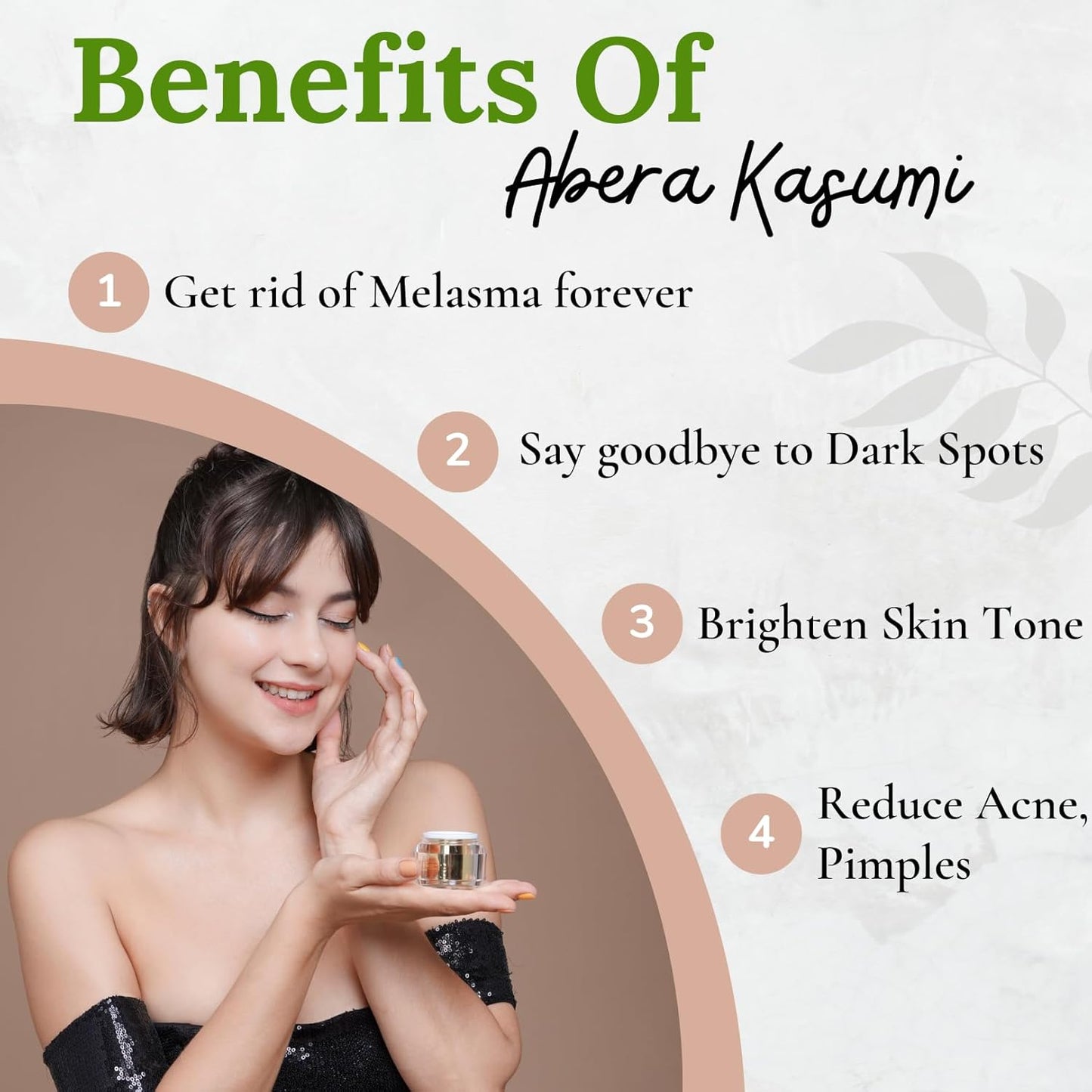 ABERA Kasumi Glowing Cream, Melasma Treatment with Niacinamide & HA