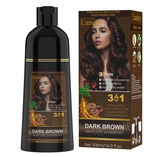 Hair Dye Shampoo for Women or Men 3-In-1 Hair Color Shampoo