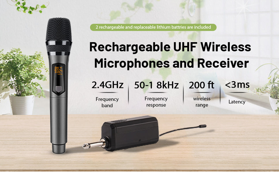 Wireless Microphone, UHF Handheld Dynamic Mic