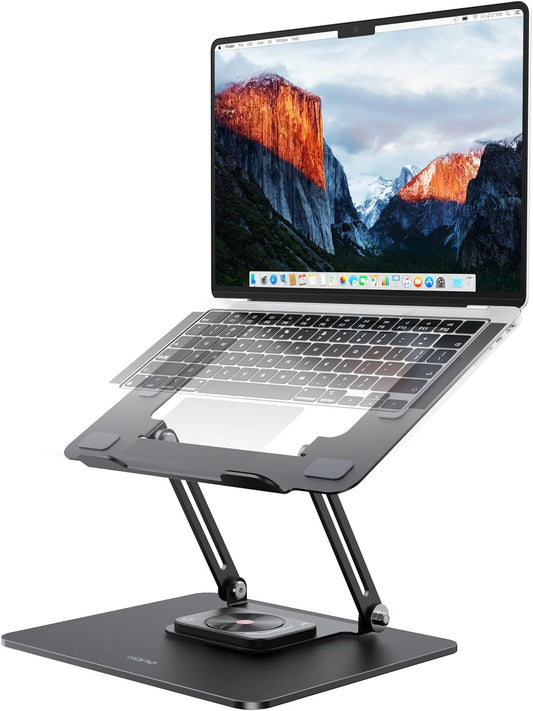 Laptop Stand for Desk, Laptop Riser with 360° Rotating Base