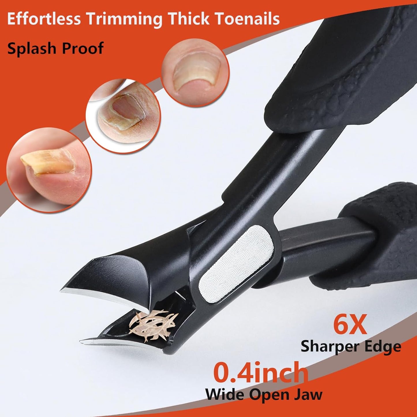 Toe Nail Clippers for Thick Nails for Seniors, Splash Proof Trim Fingernail and Ingrown Toenail