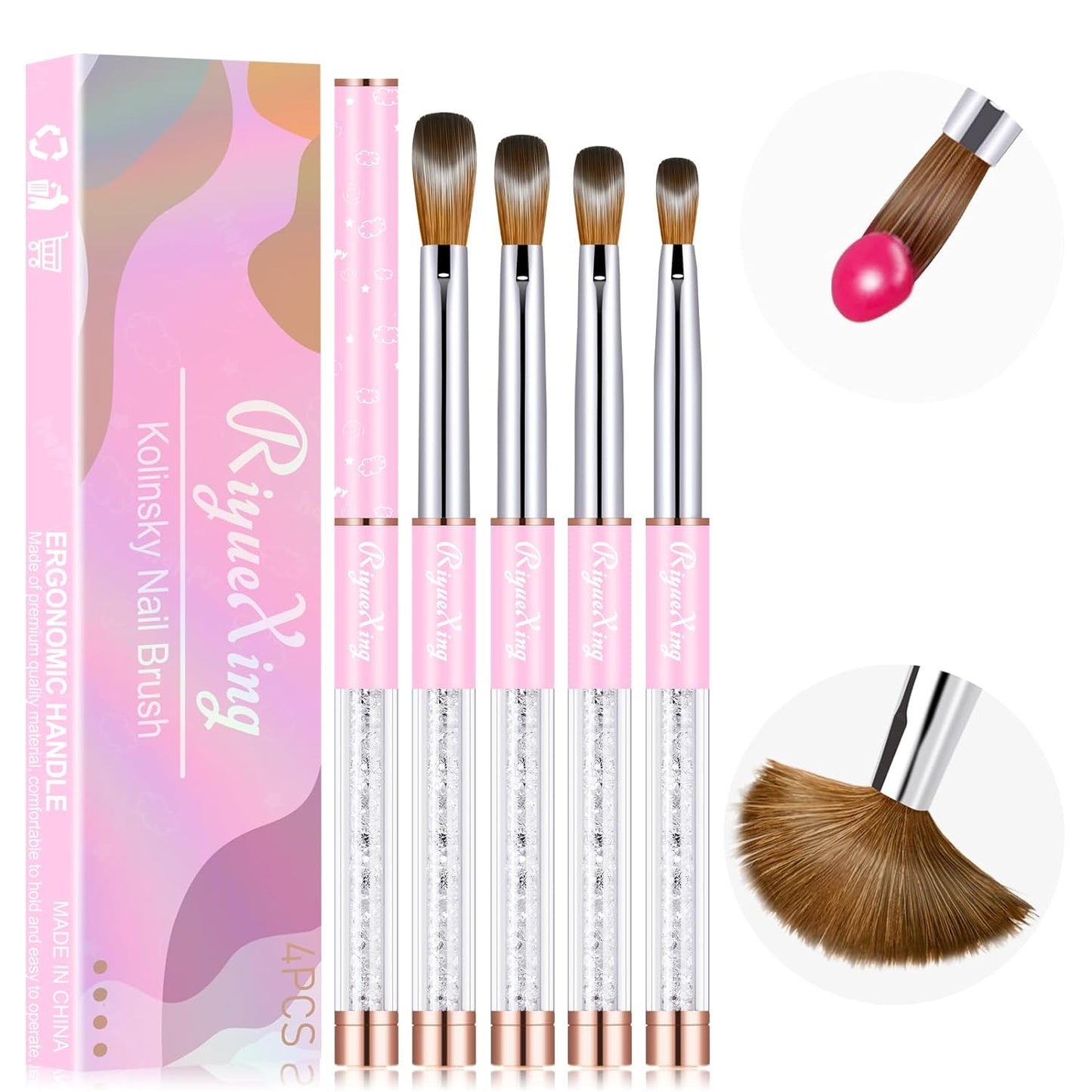 Nail Acrylic Brush Set, Kolinsky Acrylic Nail Brush