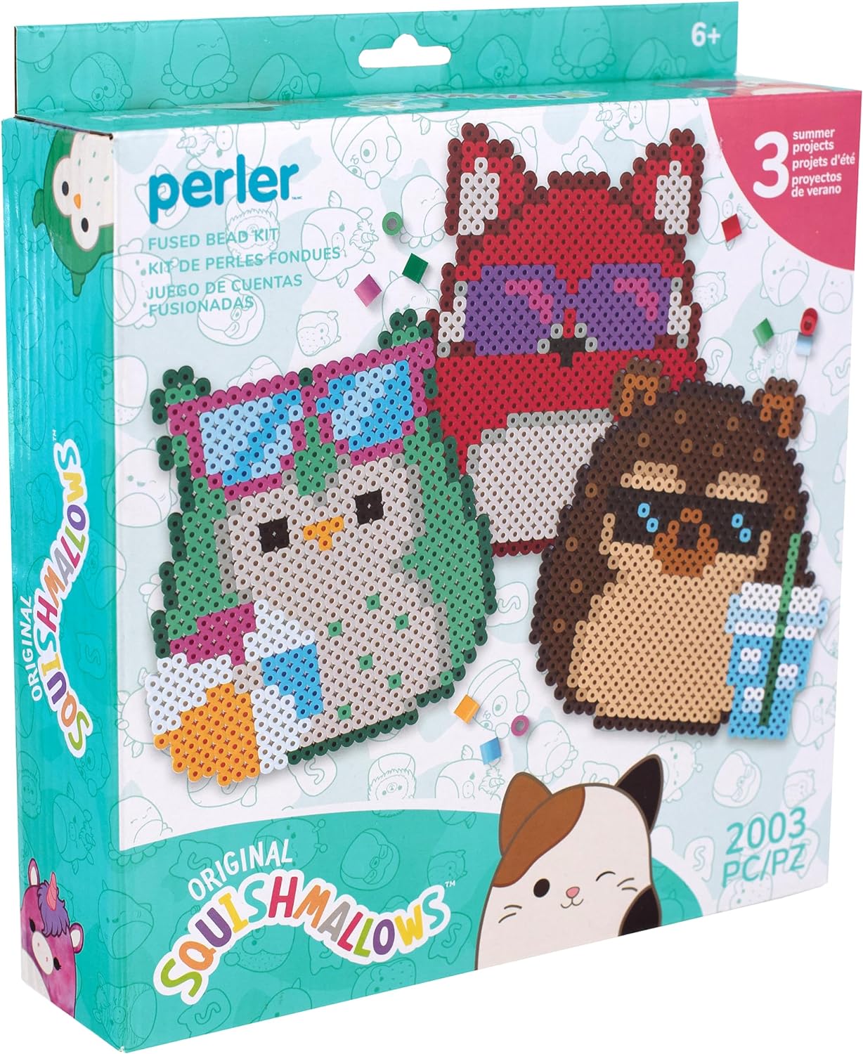 Perler 80-57134 Squishmallows Fused Bead Activity Kit with 3 Unique Projects