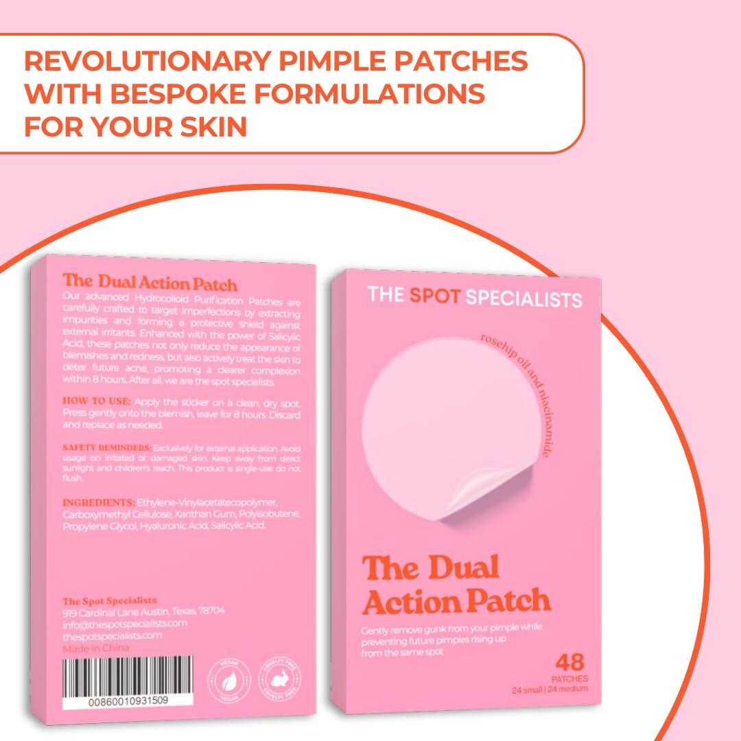 Pimple Patches for Face to Fight Acne & Prevent Recurrence - Dual Action Patch (48 patches))