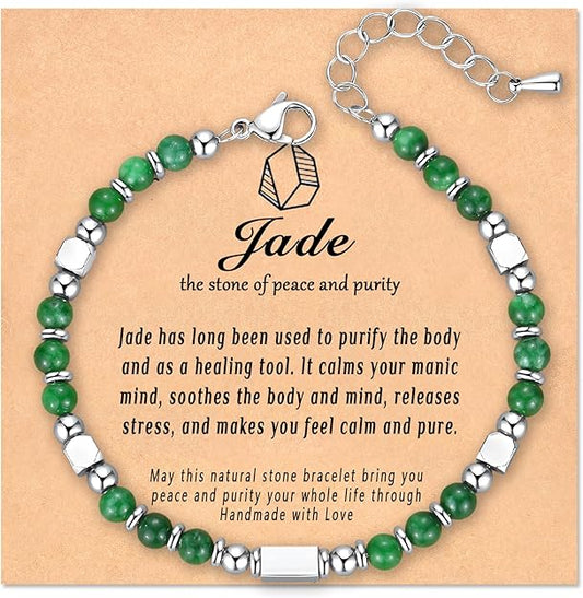 Bracelet for Women, Healing Nature Stone Jewelry - JADE