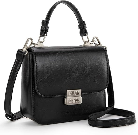 Small Top Handle Purses for Women Designer - BLACK