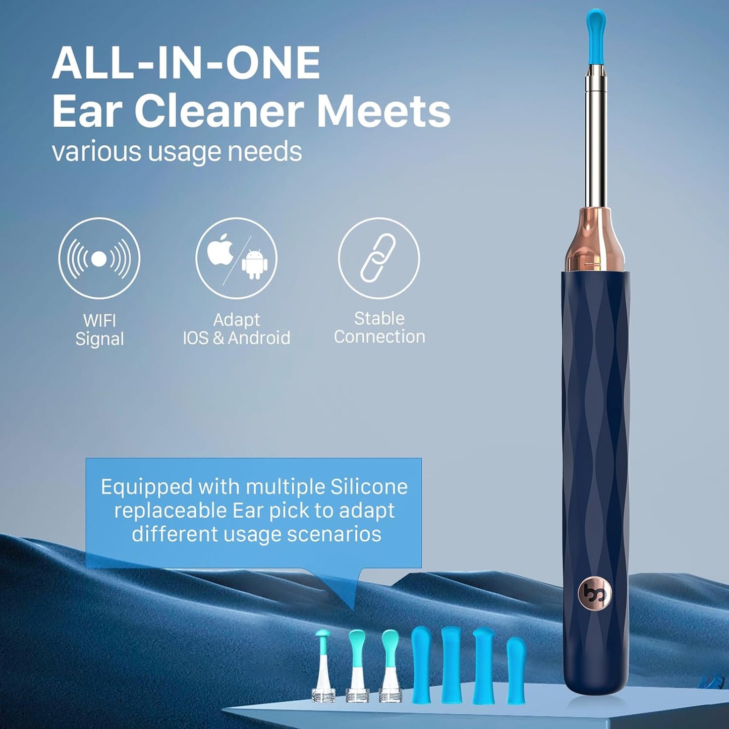 Ear Wax Removal Tool Camera with 6 Spoons, Ear Cleaner with Camera, 1080P Ear Scope