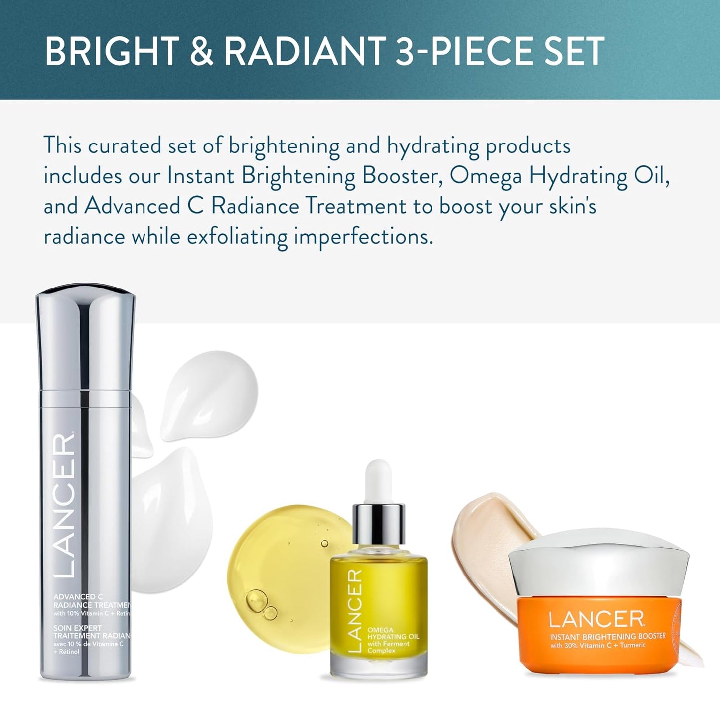 Lancer Skincare Bright & Radiant 3-Piece Set with Instant Brightening Booster