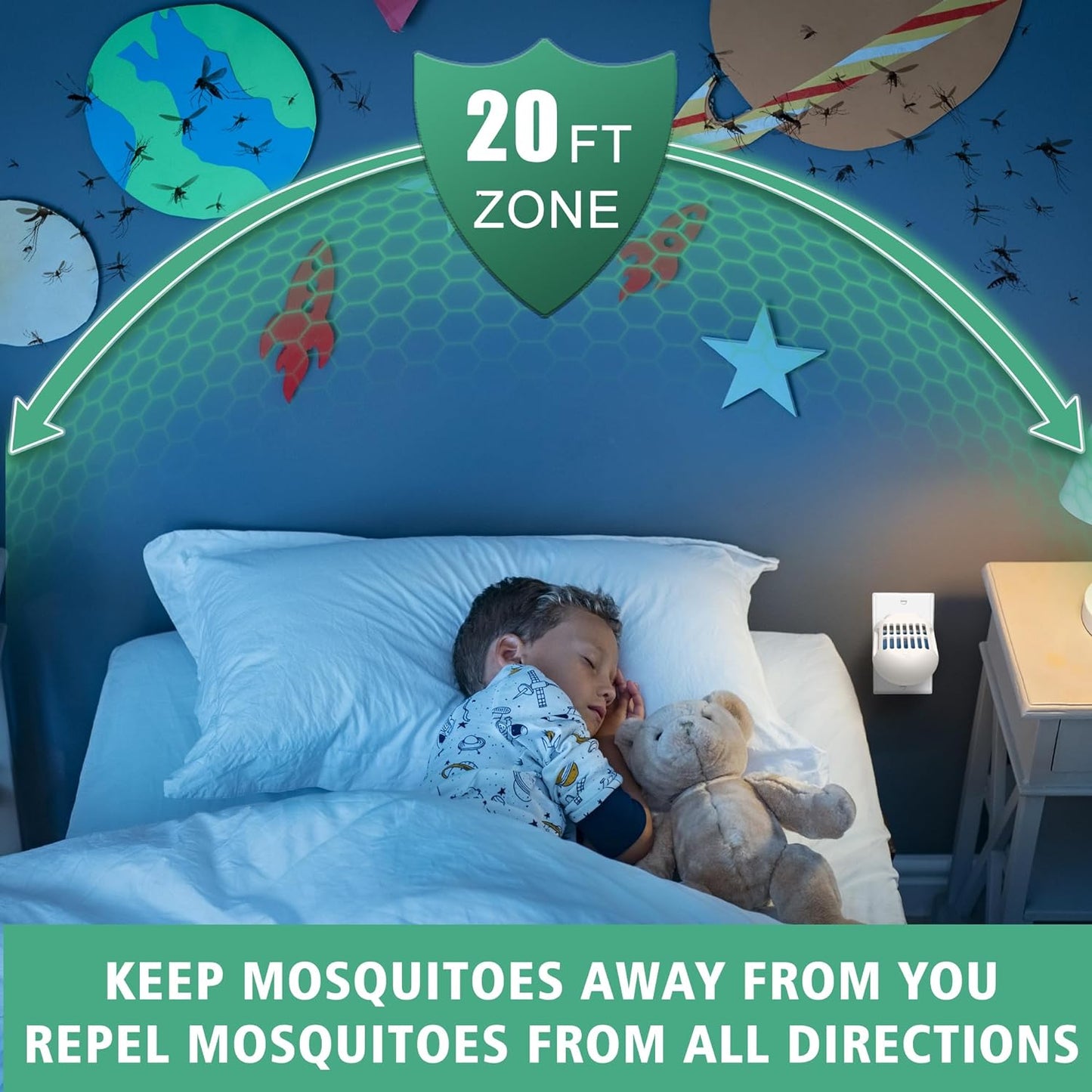 Mosquito Repellent Indoor Use, Includes Mosquito Repellent Refills, with 20' Mosquito Protection Zone