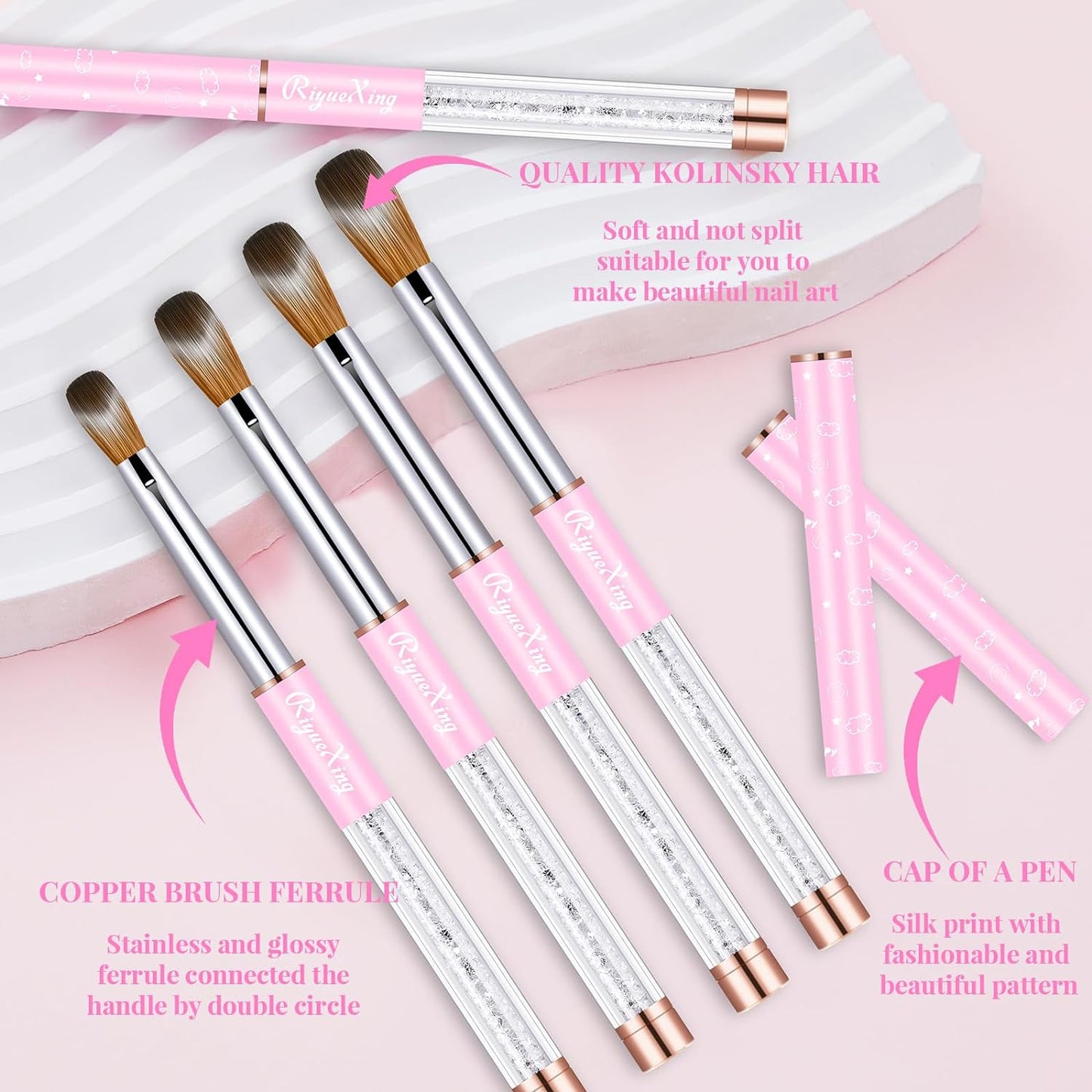 Nail Acrylic Brush Set, Kolinsky Acrylic Nail Brush