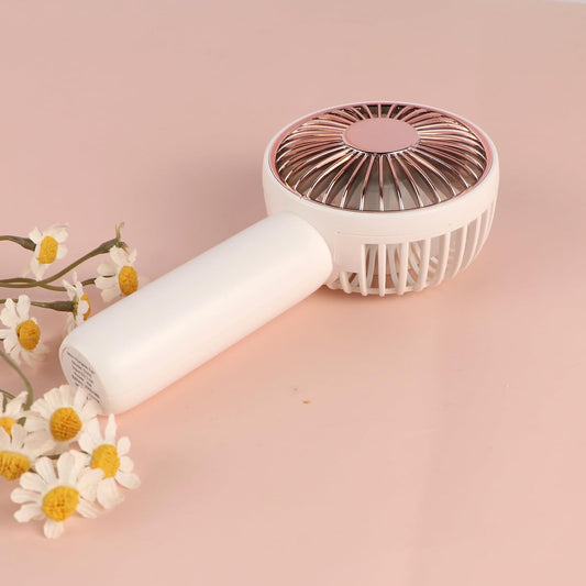Fan Portable with Base, 3000mAh Battery USB Rechargeable Small - White