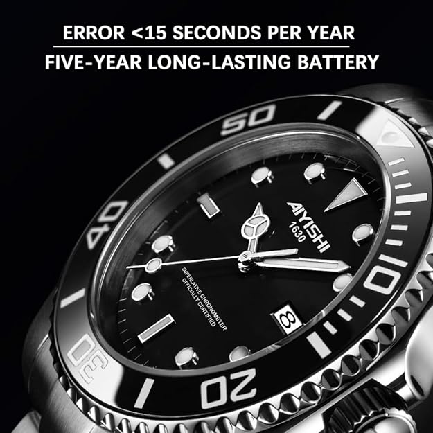 Men's Analog Quartz Watch Waterproof - Black