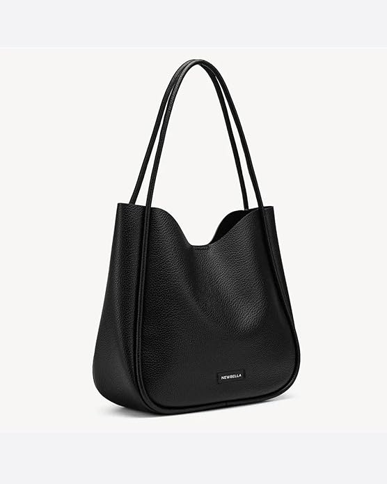 Hobo Purse, PU Leather Shoulder Bag - Black