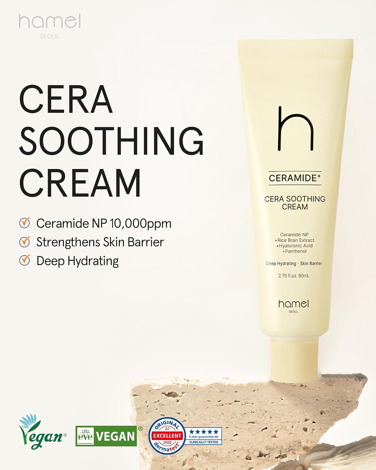 HAMEL Cera Soothing Cream - Vegan Ceramide Face Moisturizer for 48-Hour Hydration