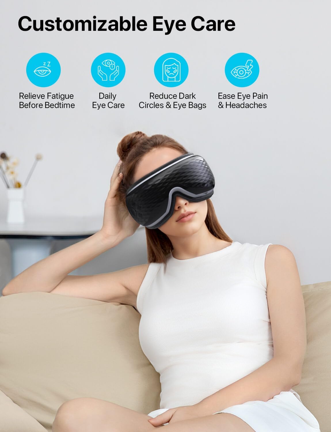 Eye Massager Mask with Heat, Migraine Relief