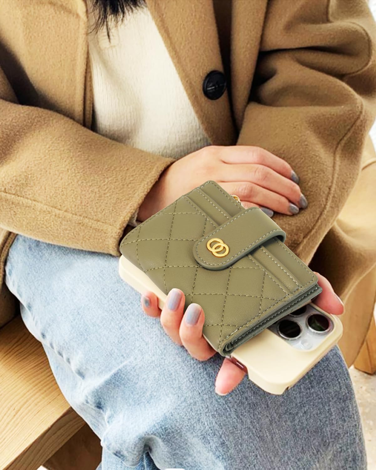 Wallet For Women- Credit Card Holder Wallet For Women Girls - Olive Green