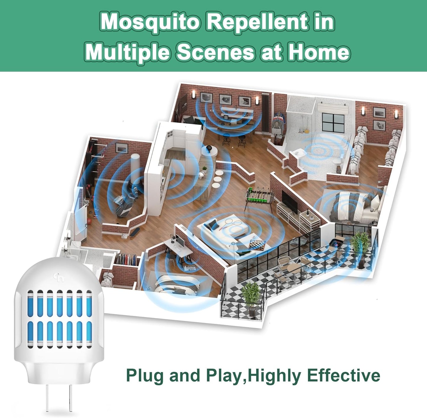 Mosquito Repellent Indoor Use, Includes Mosquito Repellent Refills, with 20' Mosquito Protection Zone