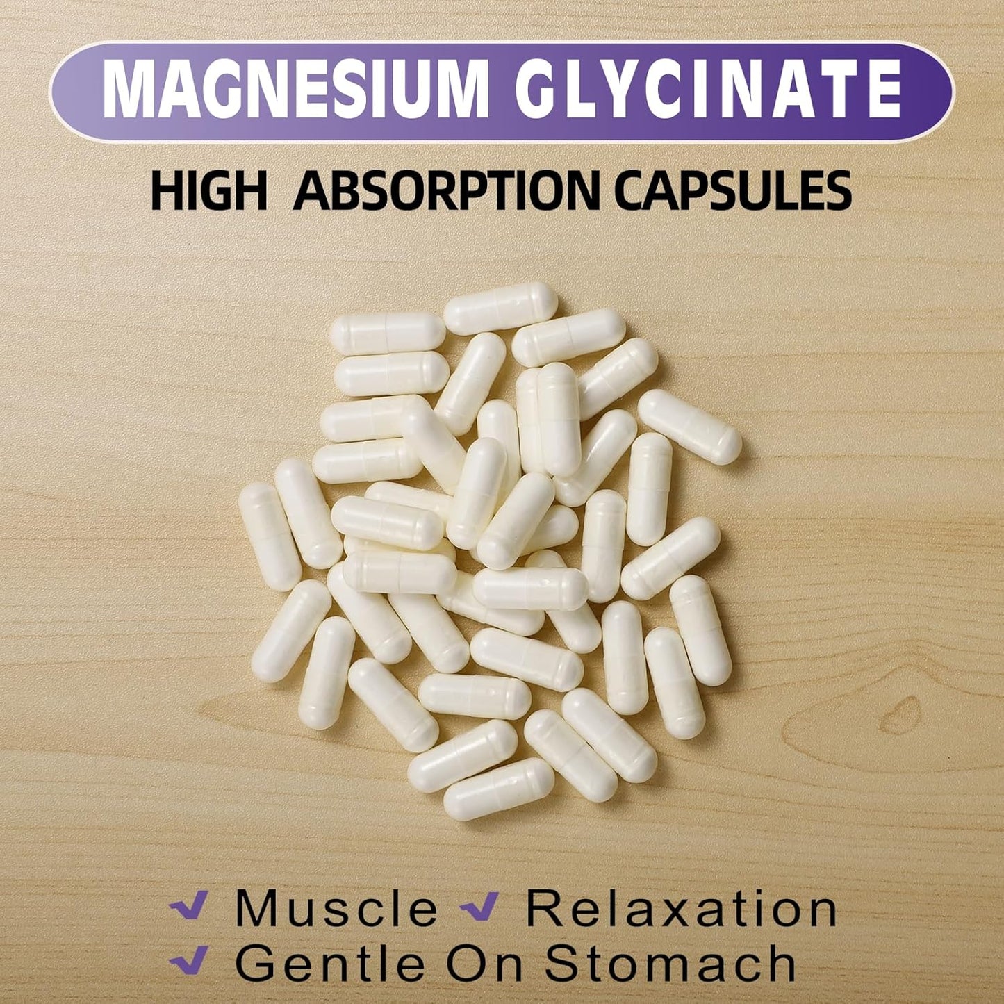 Magnesium Glycinate 400 MG per Serving 100% Chelated for High Absorption