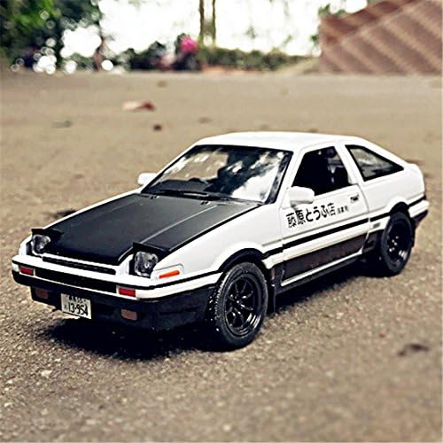 Car miniature: Black-White Trueno AE86 Alloy Model Metal Diecast (1:32)