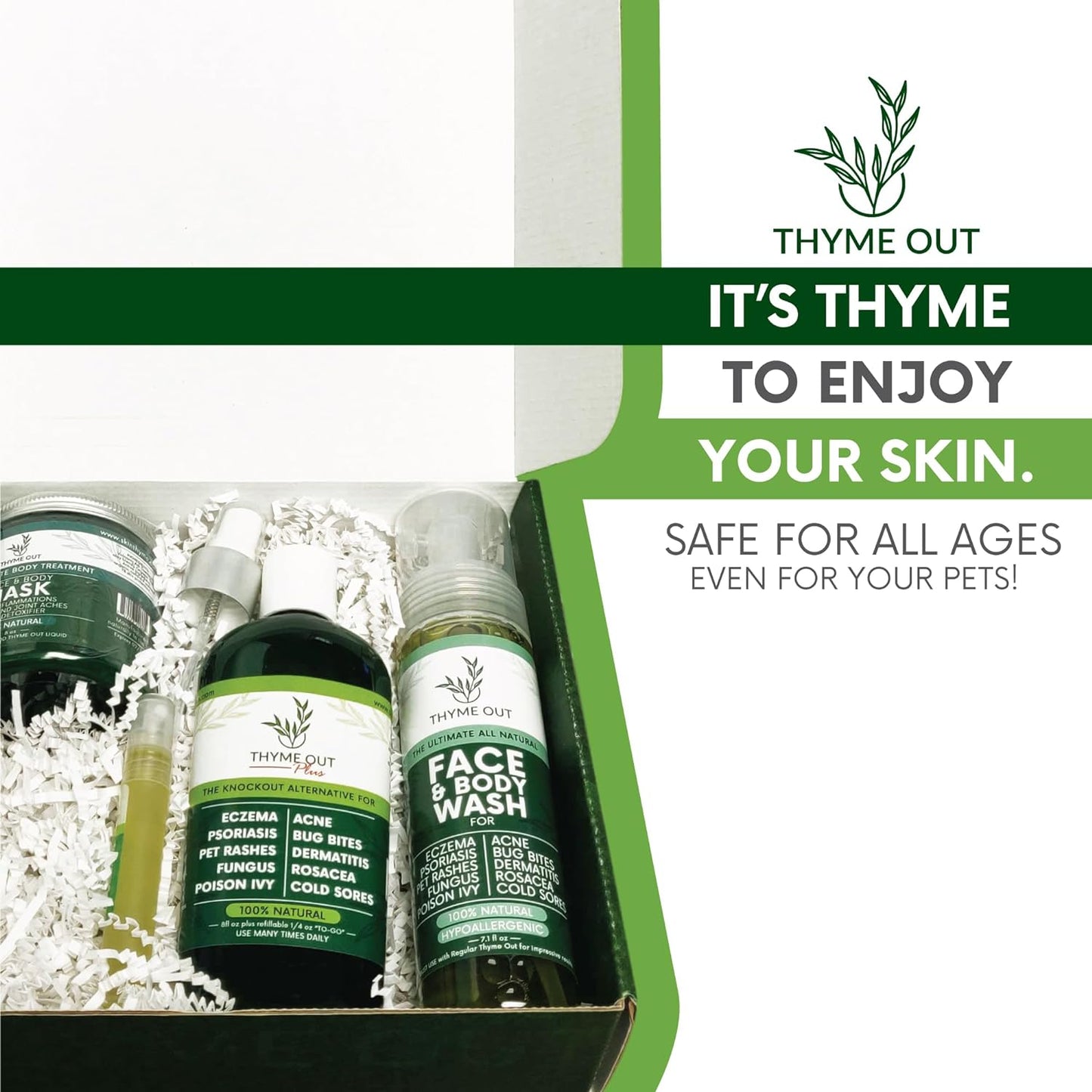 Thyme Out Subscription Box - Includes Plus, Face & Body Mask, Face & Body Wash.