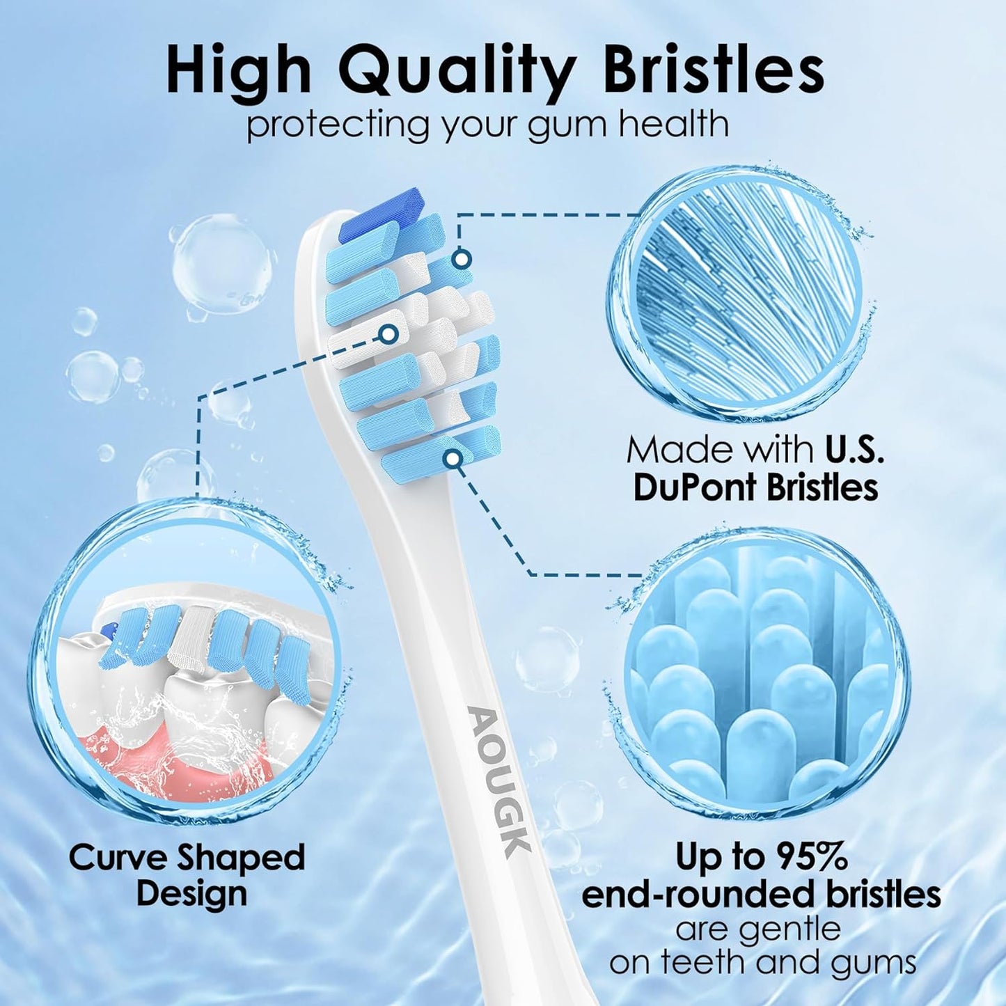 Toothbrush Replacement Heads Compatible with Philips Electric Sonicare Click-on