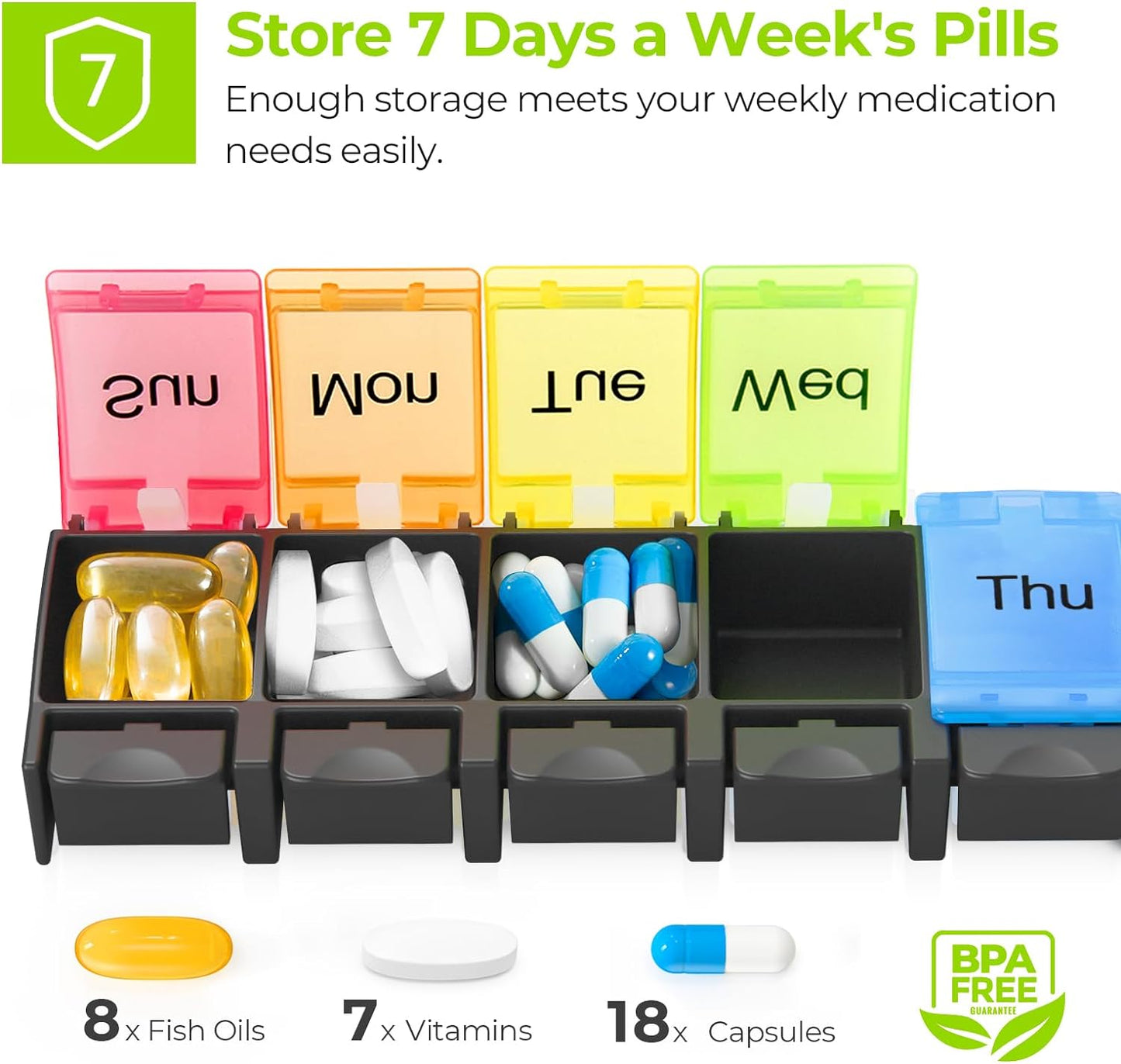 Pill Organizer Arthritis Friendly - Weekly