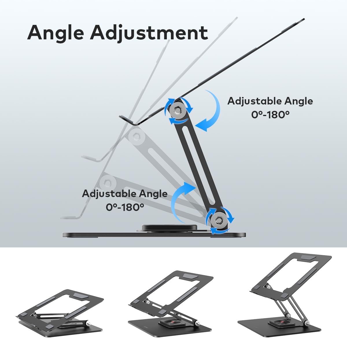 Laptop Stand for Desk, Laptop Riser with 360° Rotating Base