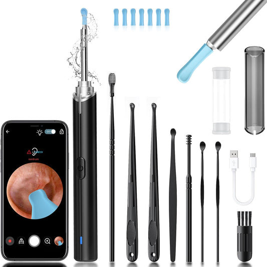 Ear Wax Removal, Ear Cleaner with 1296P HD Camera - Black