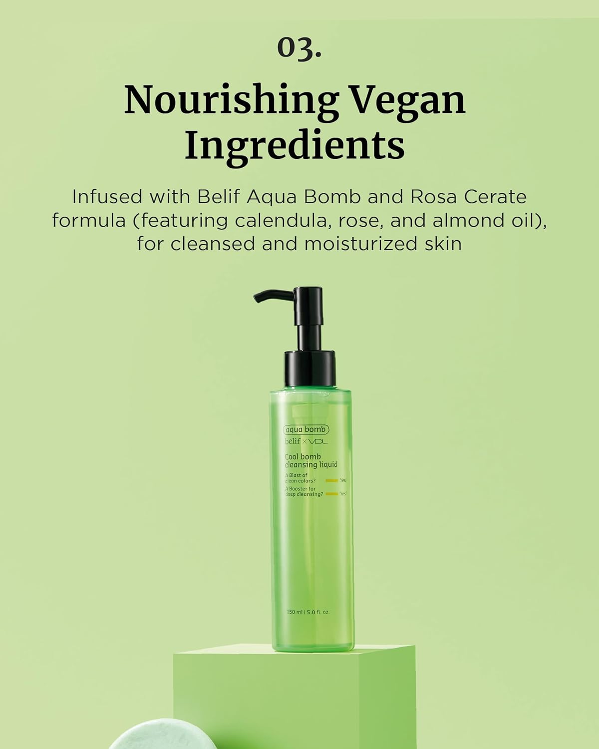 Face Cleansing Liquid - Gentle Vegan Formula for Moisturized Skin - VDL COOL BOMB