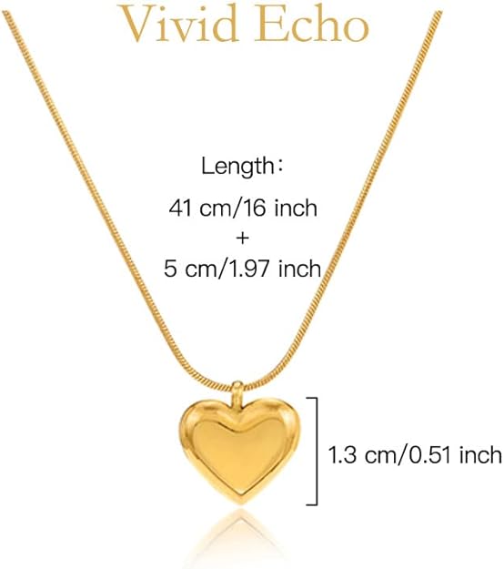 Pendant Necklace 18k Gold Plated Heart