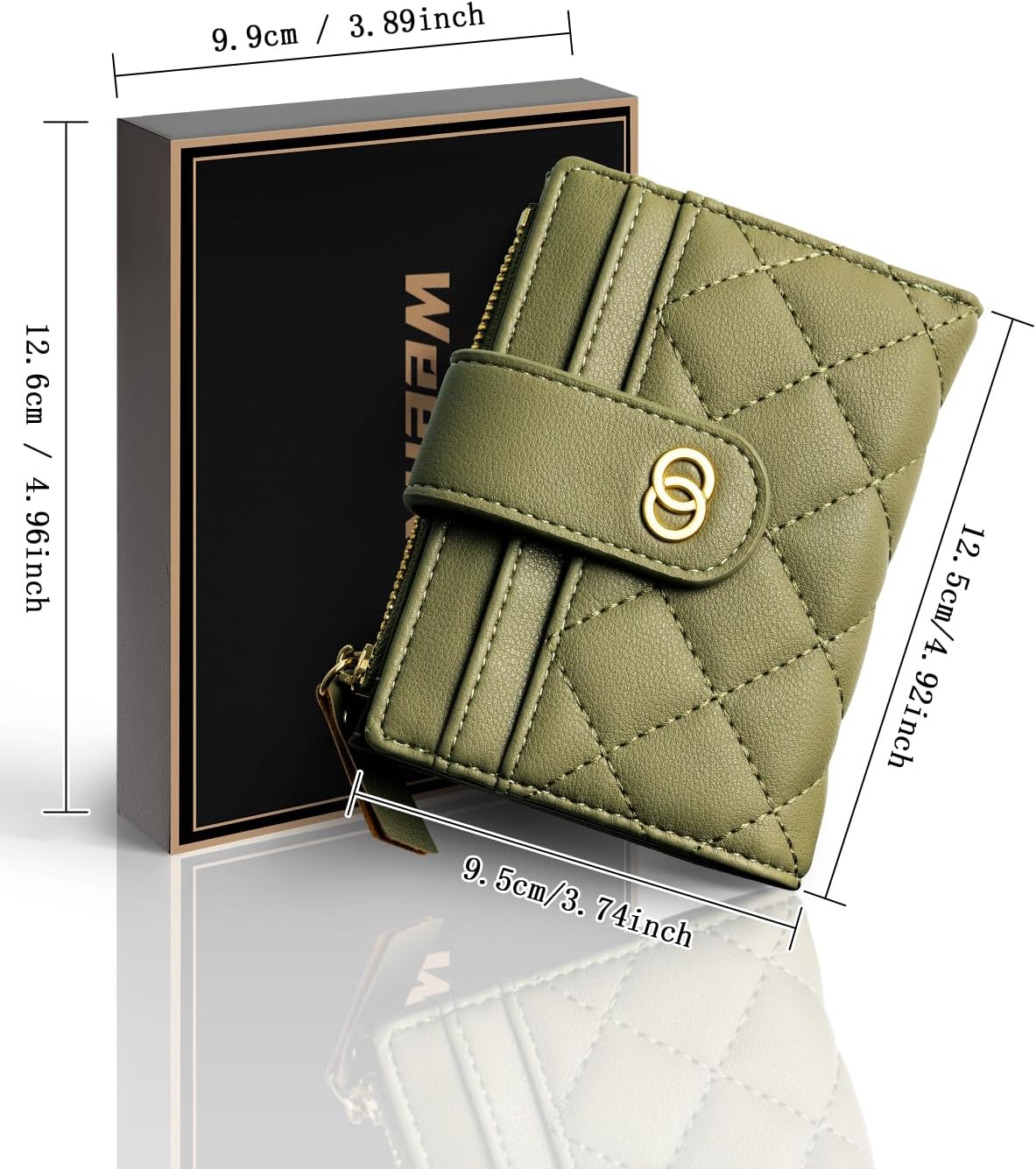 Wallet For Women- Credit Card Holder Wallet For Women Girls - Olive Green