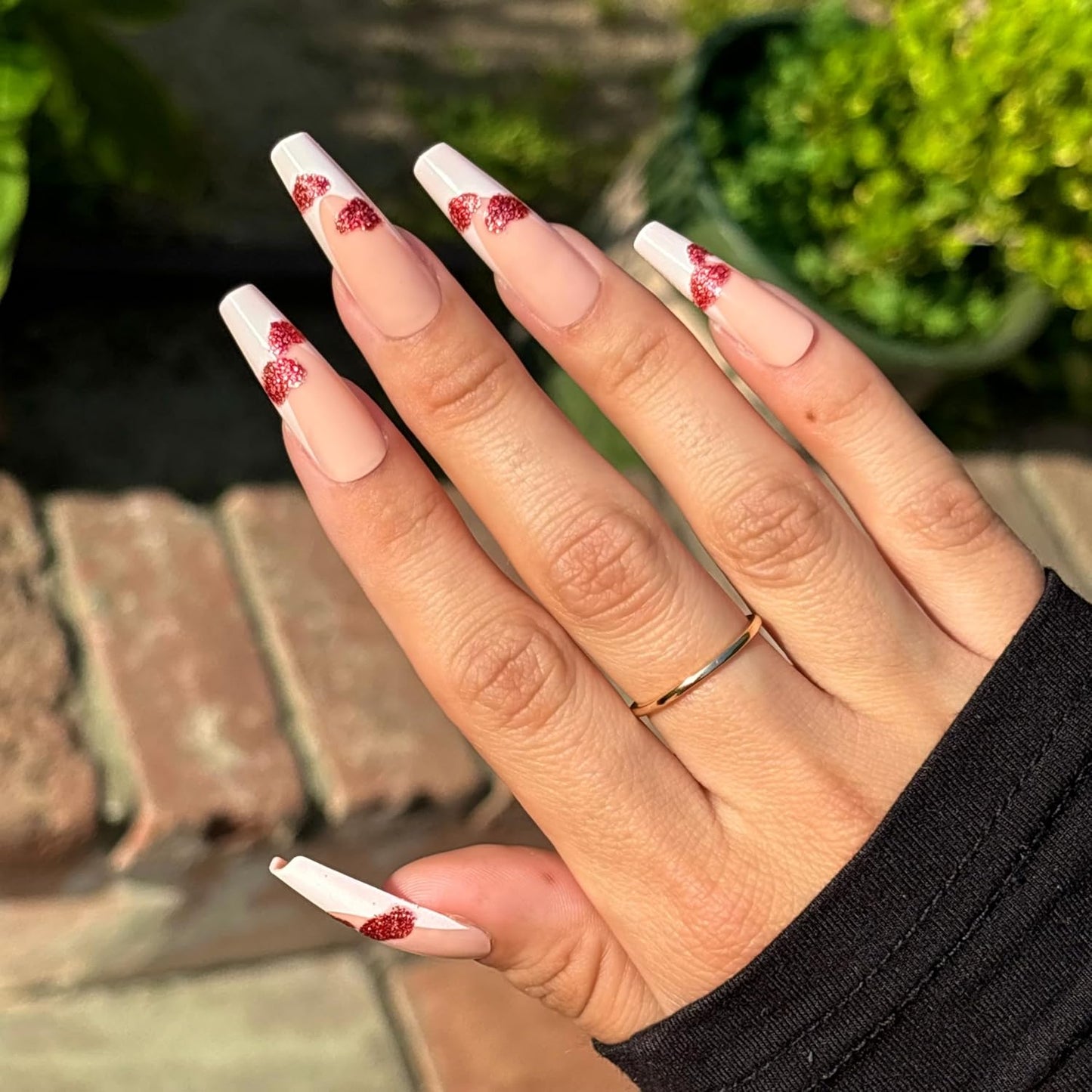 FRENCH LOVE Press-On Nails by Lavaa Beauty | Extra-Long Coffin Nails