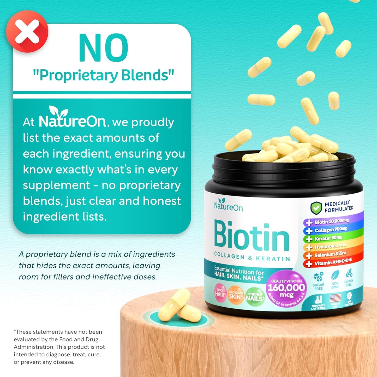 Biotin Supplement, Hair Skin and Nails Vitamin for Women & Men