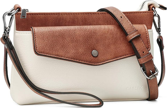 Crossbody Bag with Detachable Wallet - Beige