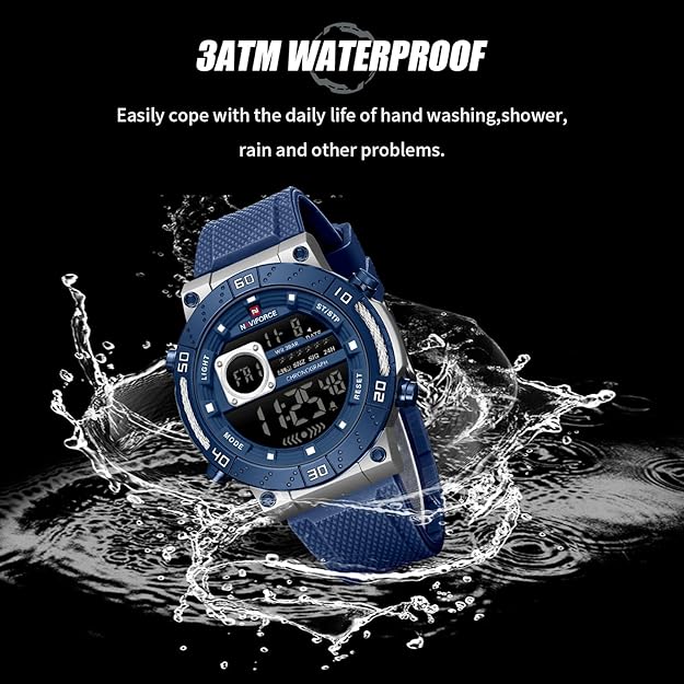 NAVIFORCE Fashion Men Digital Wrist Watch Military - BLUE