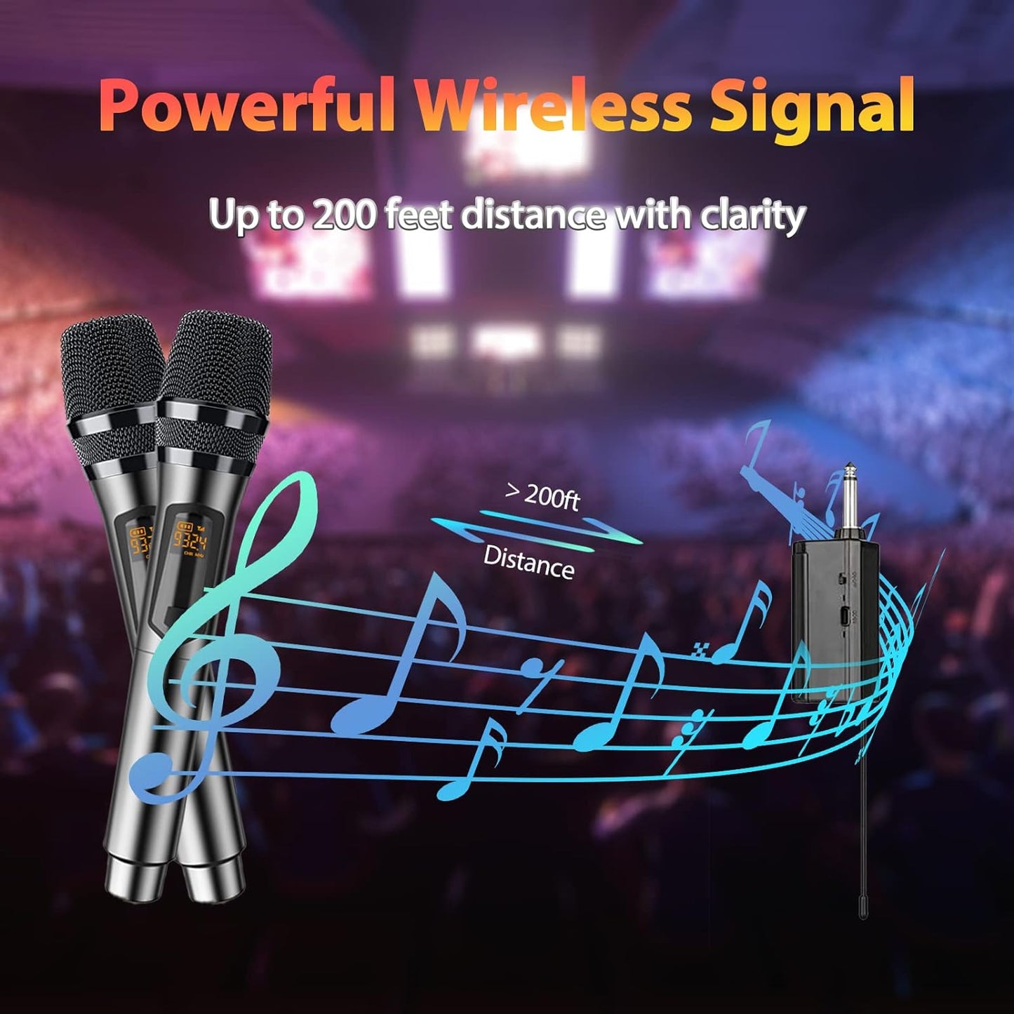 Wireless Microphone, UHF Handheld Dynamic Mic