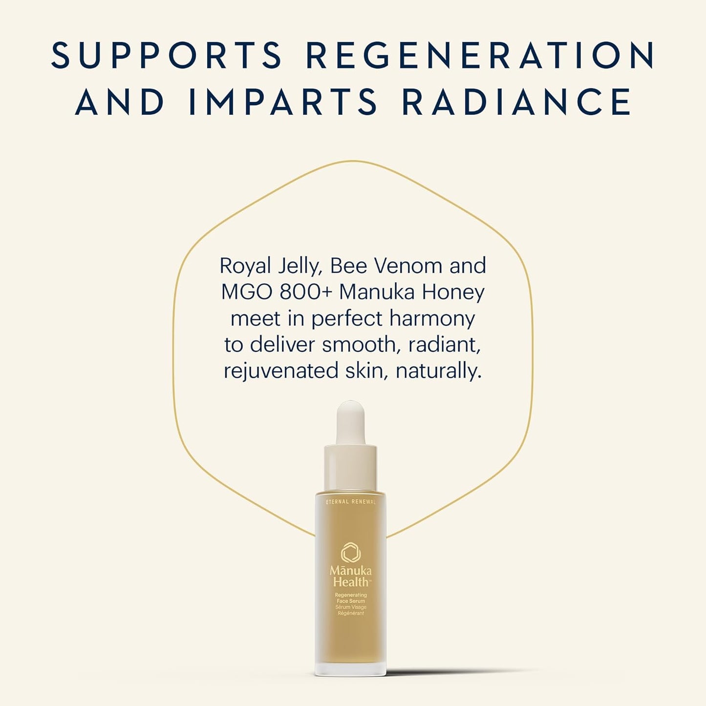 Manuka Health Regenerating Serum for Face with Manuka Honey, Bee Venom & Royal Jelly