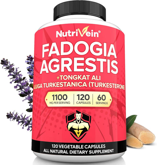 Fadogia Agrestis with Tongkat Ali & Turkesterone Supplement 1100mg - Premium Blend