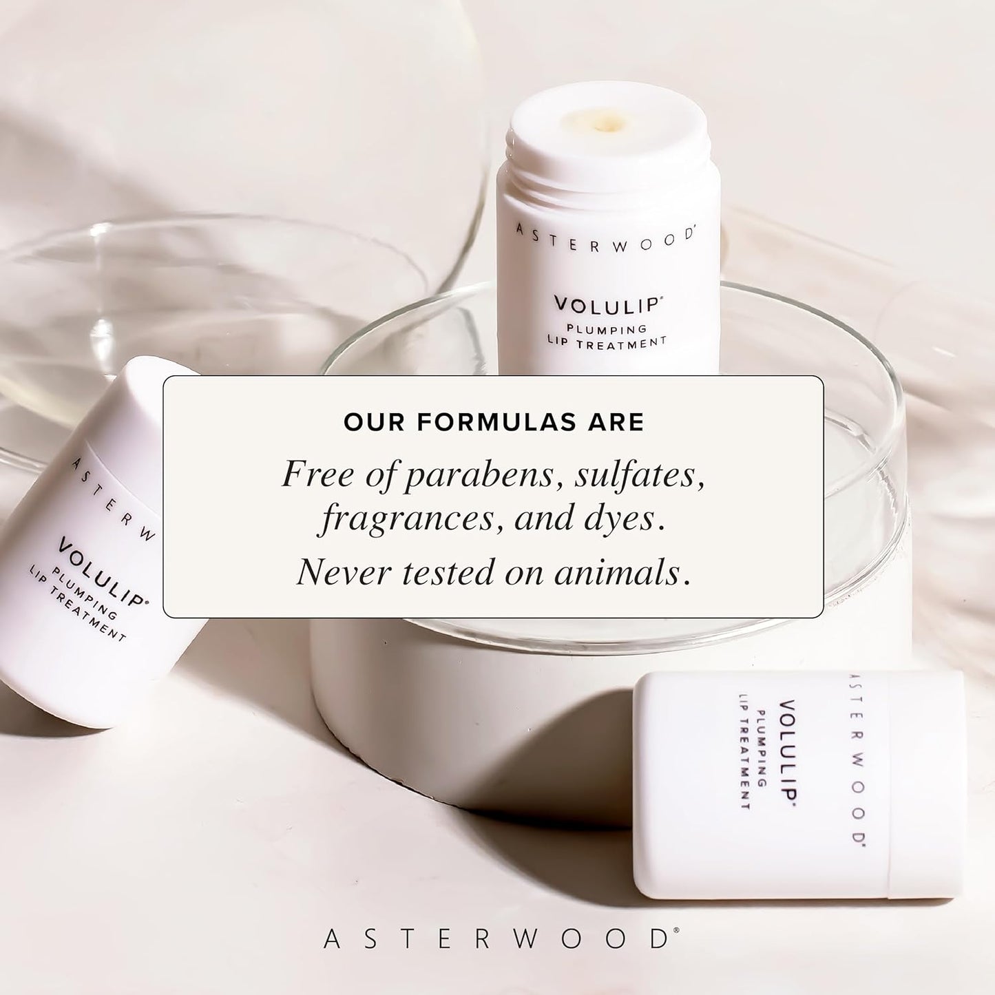 Asterwood Lip Treatment & Balm - with Volulip, Hyaluronic Acid, & Matrixyl 3000 - 0.5 Fl Oz