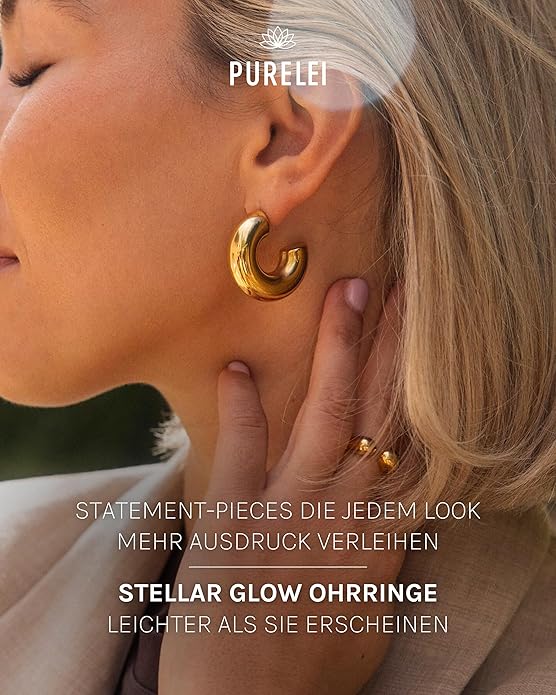 PURELEI® Stellar Glow Earrings (gold) – 18K Gold plated stainless steel jewelry