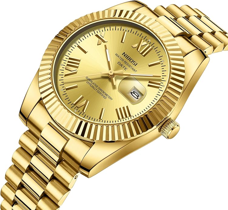 Watch for Men Analog Quartz Stainless Steel 40mm - GOLD