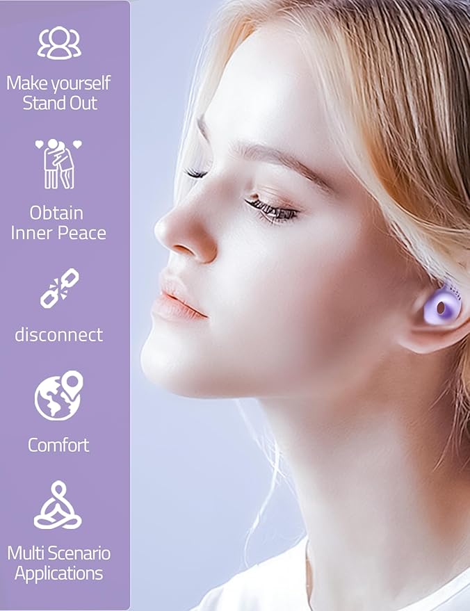 Ear Plugs for Concerts, Noise Reduction, Comfortable Sleep - Purple